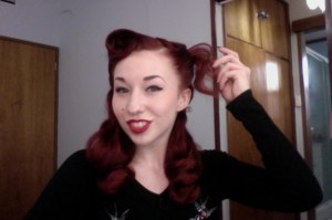 Hair remaining out the back of the roll. 