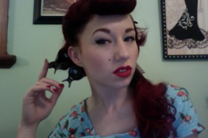 Using curling clips to hold into place.